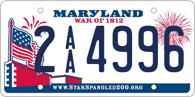 MD license plate 2AA4996