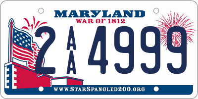 MD license plate 2AA4999