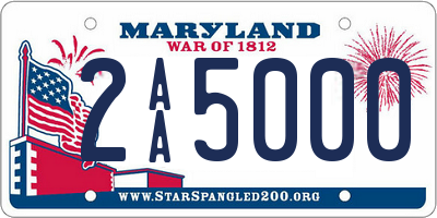 MD license plate 2AA5000