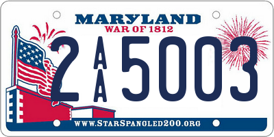 MD license plate 2AA5003