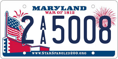 MD license plate 2AA5008