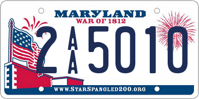 MD license plate 2AA5010