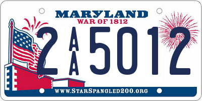 MD license plate 2AA5012