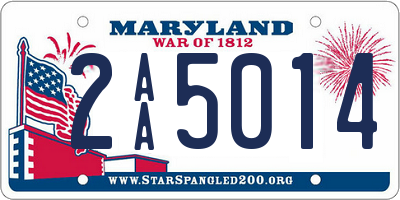 MD license plate 2AA5014