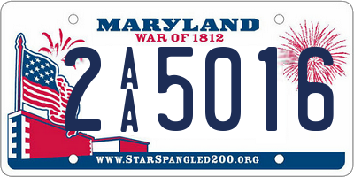 MD license plate 2AA5016