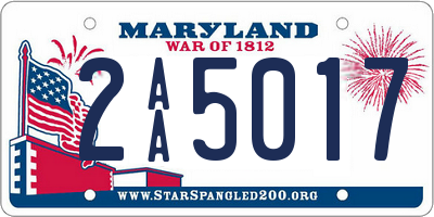 MD license plate 2AA5017