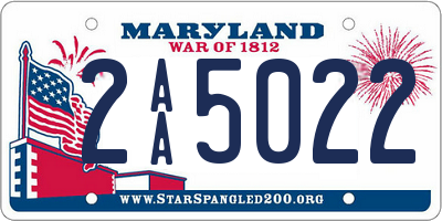 MD license plate 2AA5022