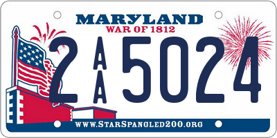 MD license plate 2AA5024