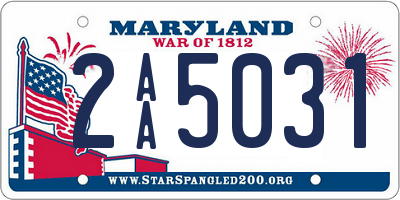 MD license plate 2AA5031