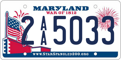 MD license plate 2AA5033