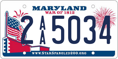 MD license plate 2AA5034