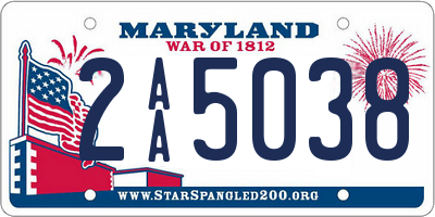 MD license plate 2AA5038