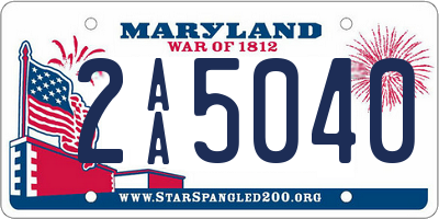 MD license plate 2AA5040