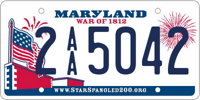 MD license plate 2AA5042