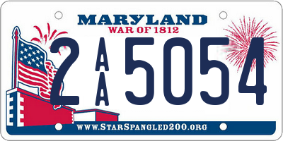 MD license plate 2AA5054