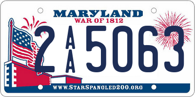 MD license plate 2AA5063