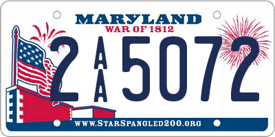 MD license plate 2AA5072
