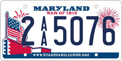 MD license plate 2AA5076