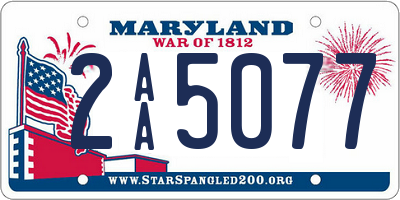 MD license plate 2AA5077