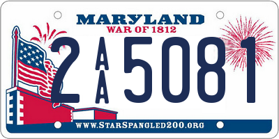 MD license plate 2AA5081