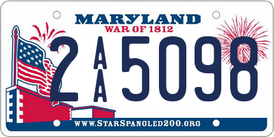 MD license plate 2AA5098