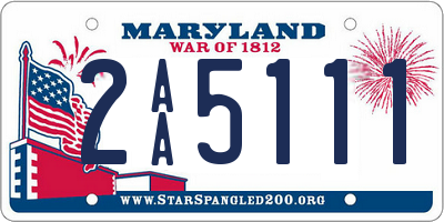 MD license plate 2AA5111