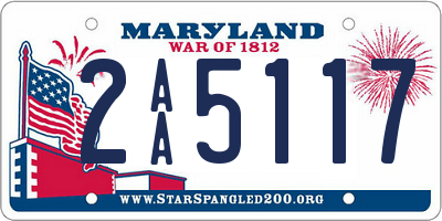 MD license plate 2AA5117