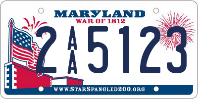 MD license plate 2AA5123