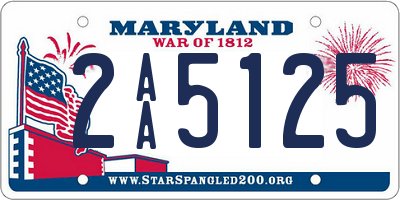 MD license plate 2AA5125