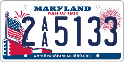 MD license plate 2AA5133