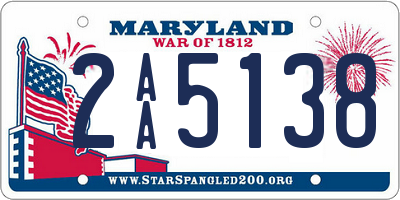 MD license plate 2AA5138