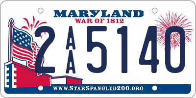 MD license plate 2AA5140