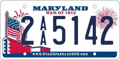MD license plate 2AA5142
