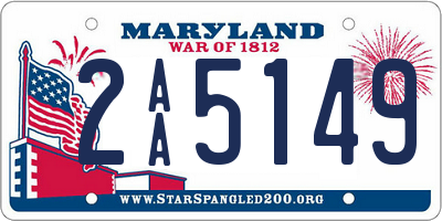 MD license plate 2AA5149