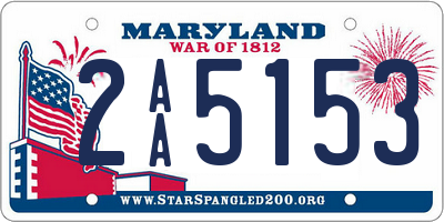 MD license plate 2AA5153