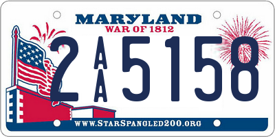 MD license plate 2AA5158