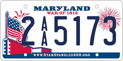 MD license plate 2AA5173