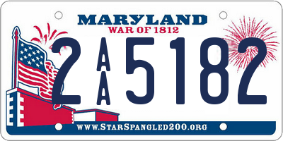 MD license plate 2AA5182