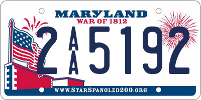 MD license plate 2AA5192