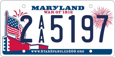 MD license plate 2AA5197