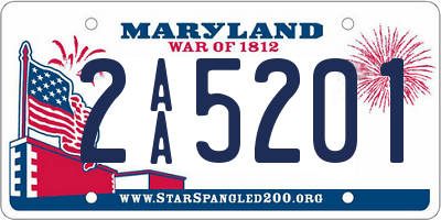 MD license plate 2AA5201