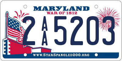 MD license plate 2AA5203