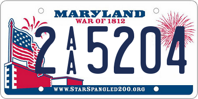 MD license plate 2AA5204