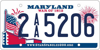 MD license plate 2AA5206