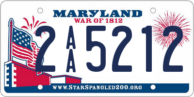 MD license plate 2AA5212