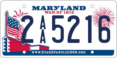 MD license plate 2AA5216