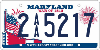 MD license plate 2AA5217