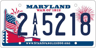 MD license plate 2AA5218