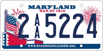 MD license plate 2AA5224