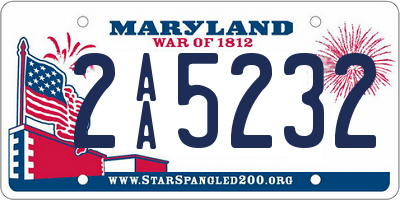 MD license plate 2AA5232